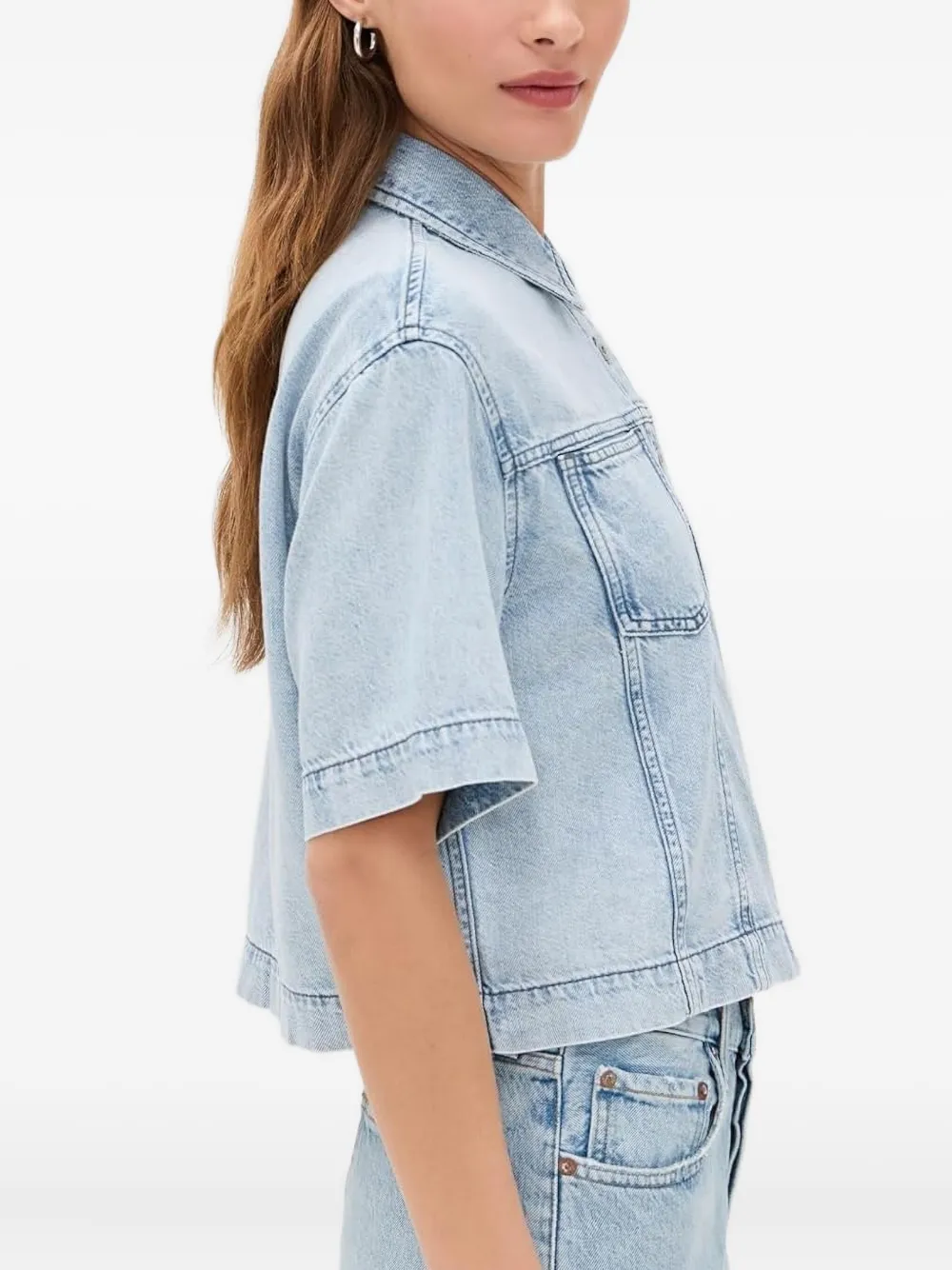 rag & bone blouse met korte mouwen Blauw