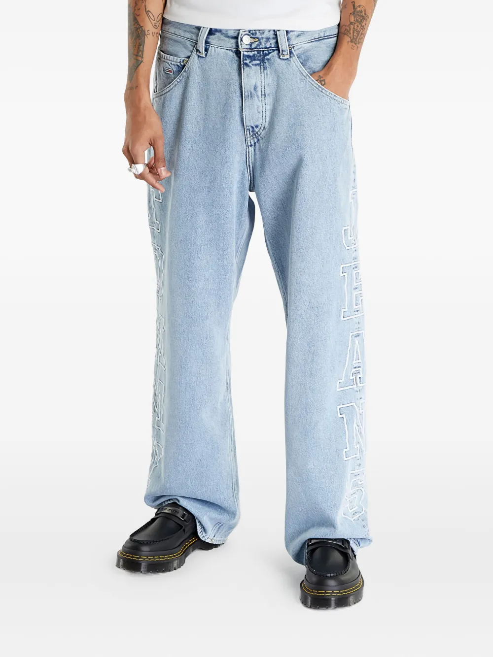 Tommy Hilfiger Aiden Embroidered Jeans In Blue
