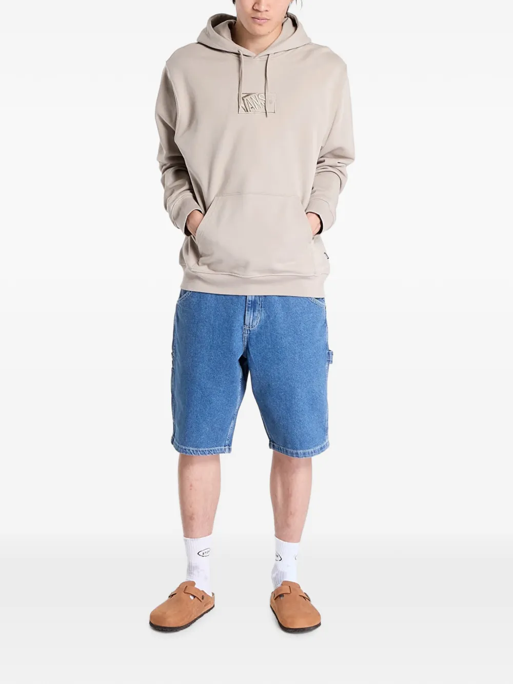 Vans Hoodie met geborduurd logo Beige