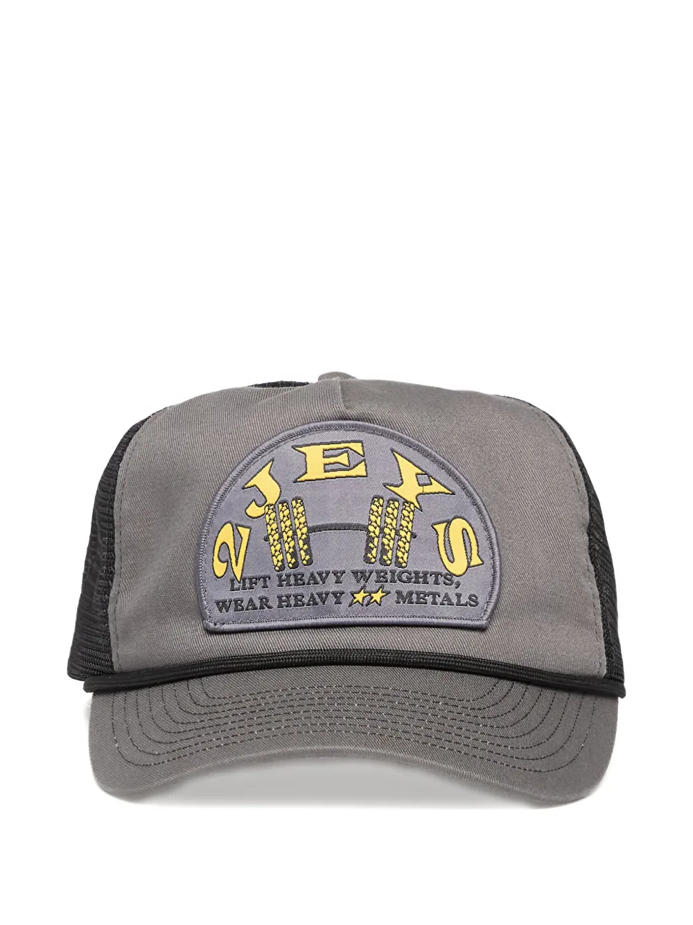 Twojeys Heavy Lifters Patch Trucker Cap In Gray