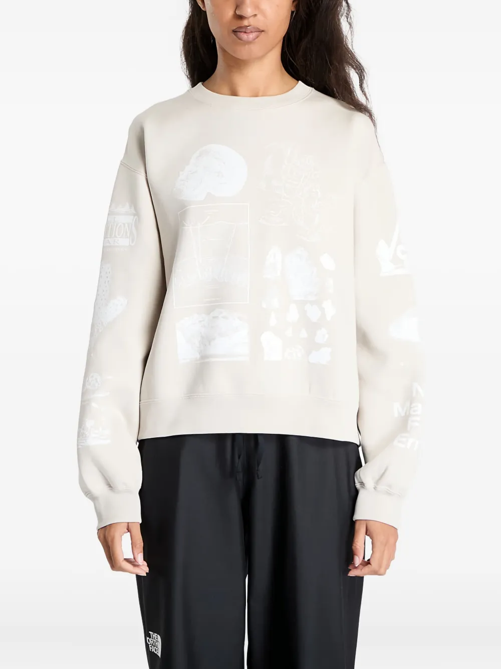 Nike ACG sweater met grafische print en ronde hals Beige