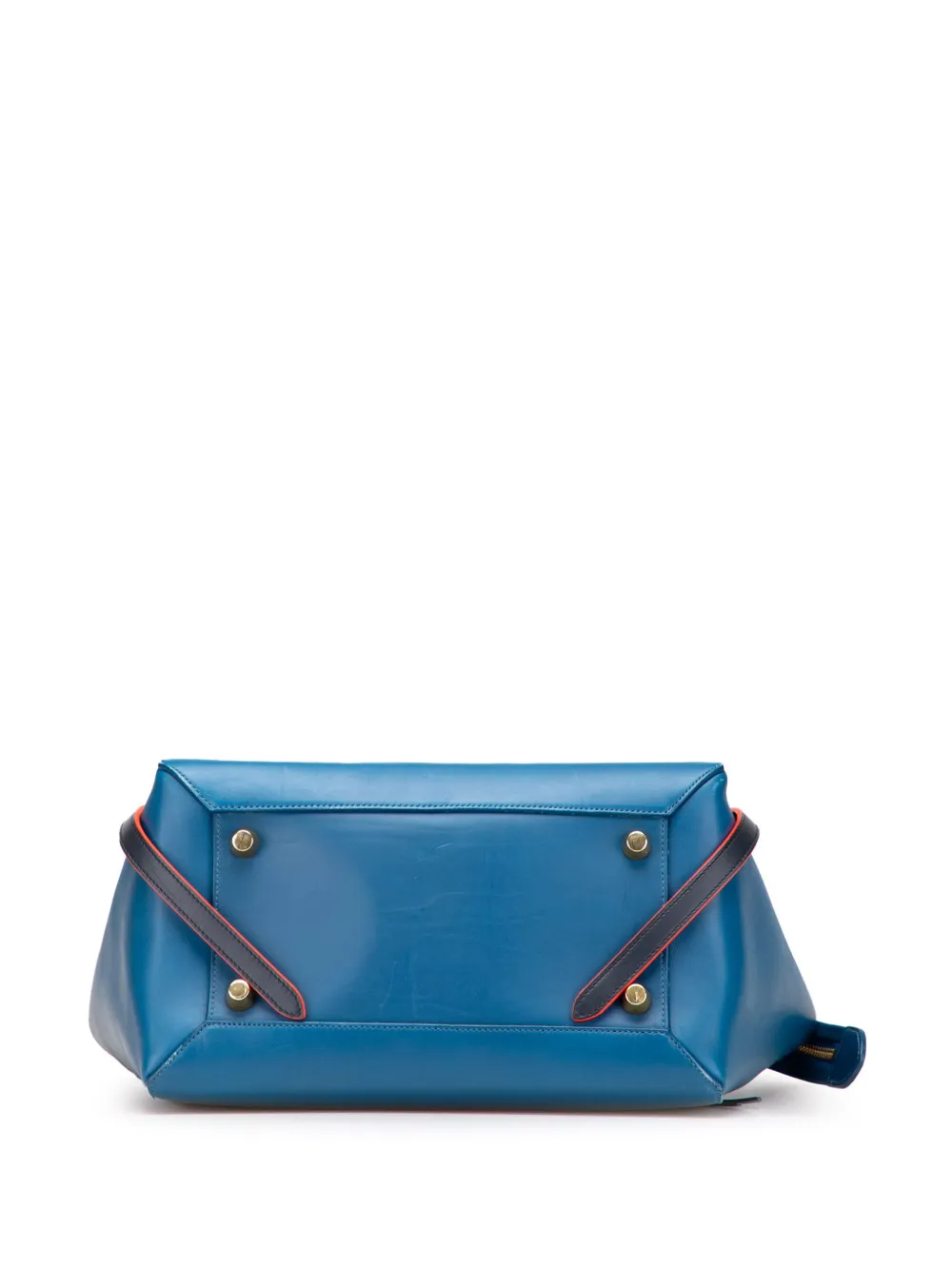 Pre-owned Celine 2015 Mini Tricolor Smooth Calfskin Belt Bag Satchel In Blue
