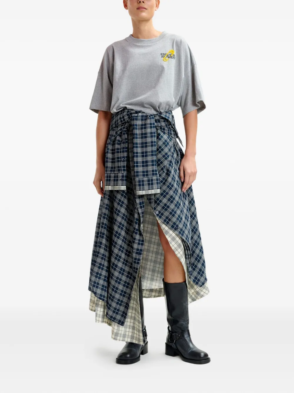 Essentiel Antwerp Asymmetrische wikkelrok - Blauw