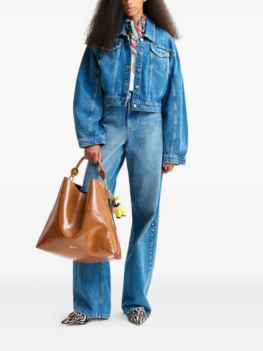Essentiel Antwerp pearl-embellished denim jacket | Denim Jackets | Image 2