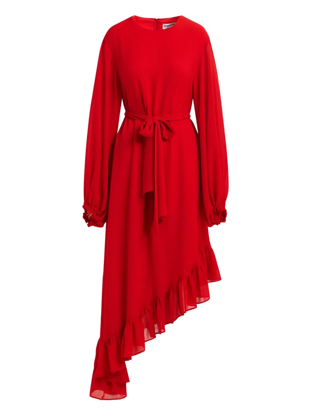 Essentiel Antwerp Asymmetrische jurk met ruches Rood