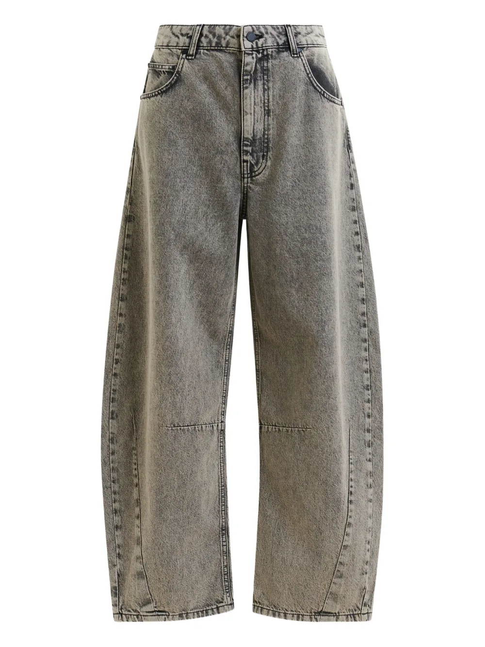 twisted-seam barrel jeans