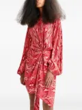 Essentiel Antwerp snake-print draped asymmetric dress - Red