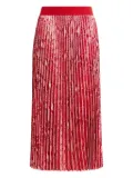 Essentiel Antwerp pleated snake-print midi skirt - Blue