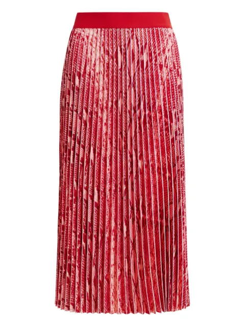 Essentiel Antwerp pleated snake-print midi skirt