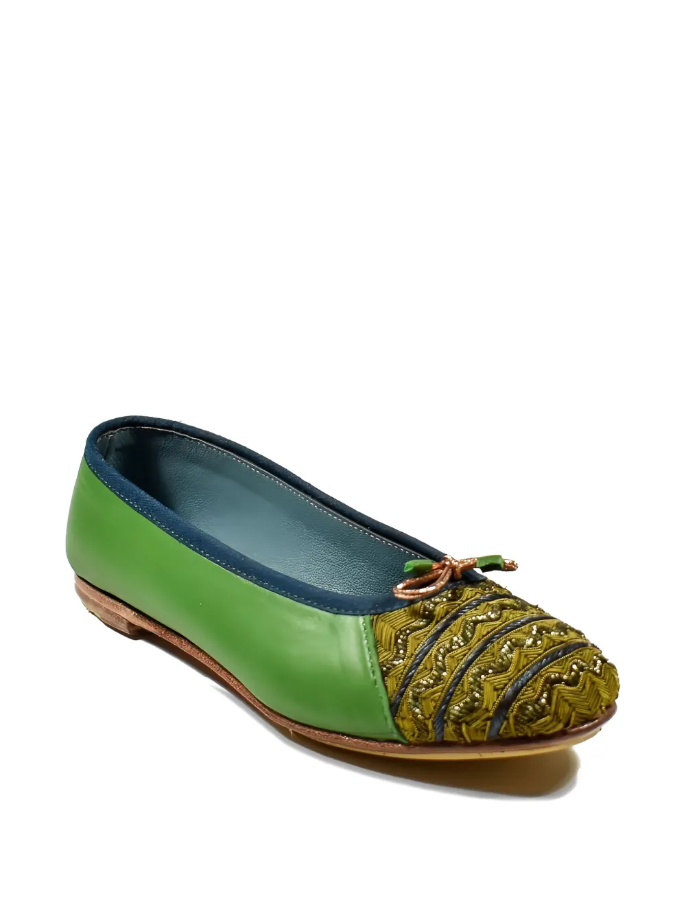 Meher Kakalia Mississipi embellished ballet flats - Groen