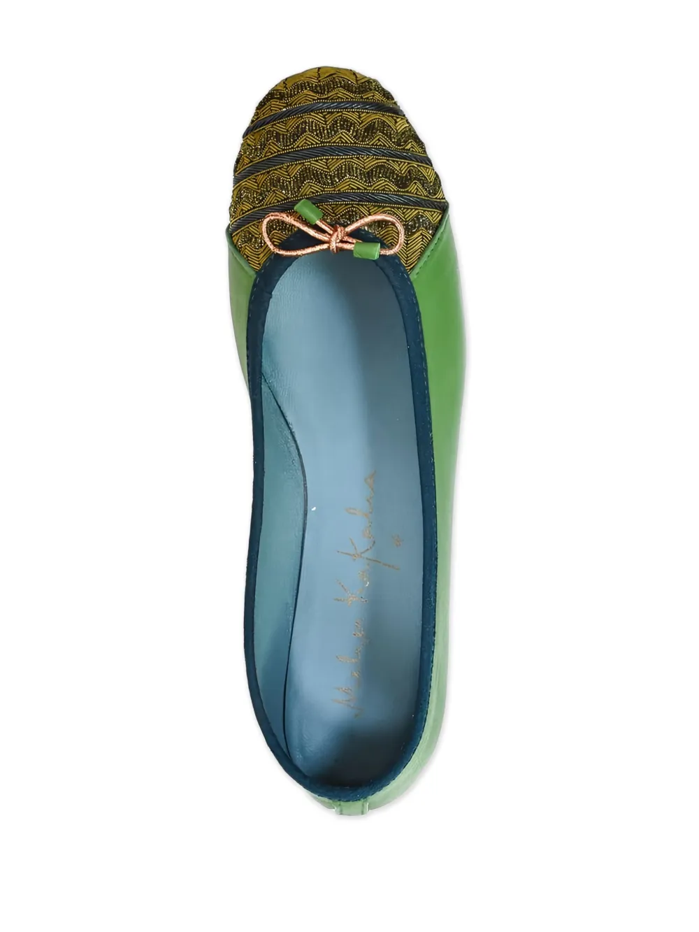  Meher Kakalia Mississipi Embellished Ballet Flats - Green 
