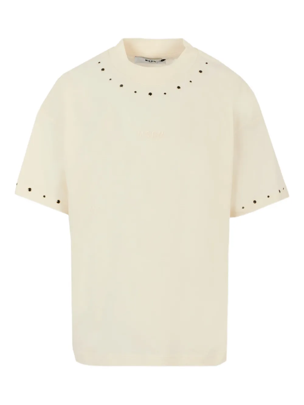 MSGM Kids studded short-sleeve T-shirt Beige
