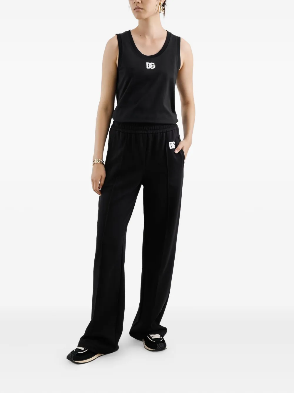 Dolce & Gabbana Logo-detail Cotton Tank Top In Black