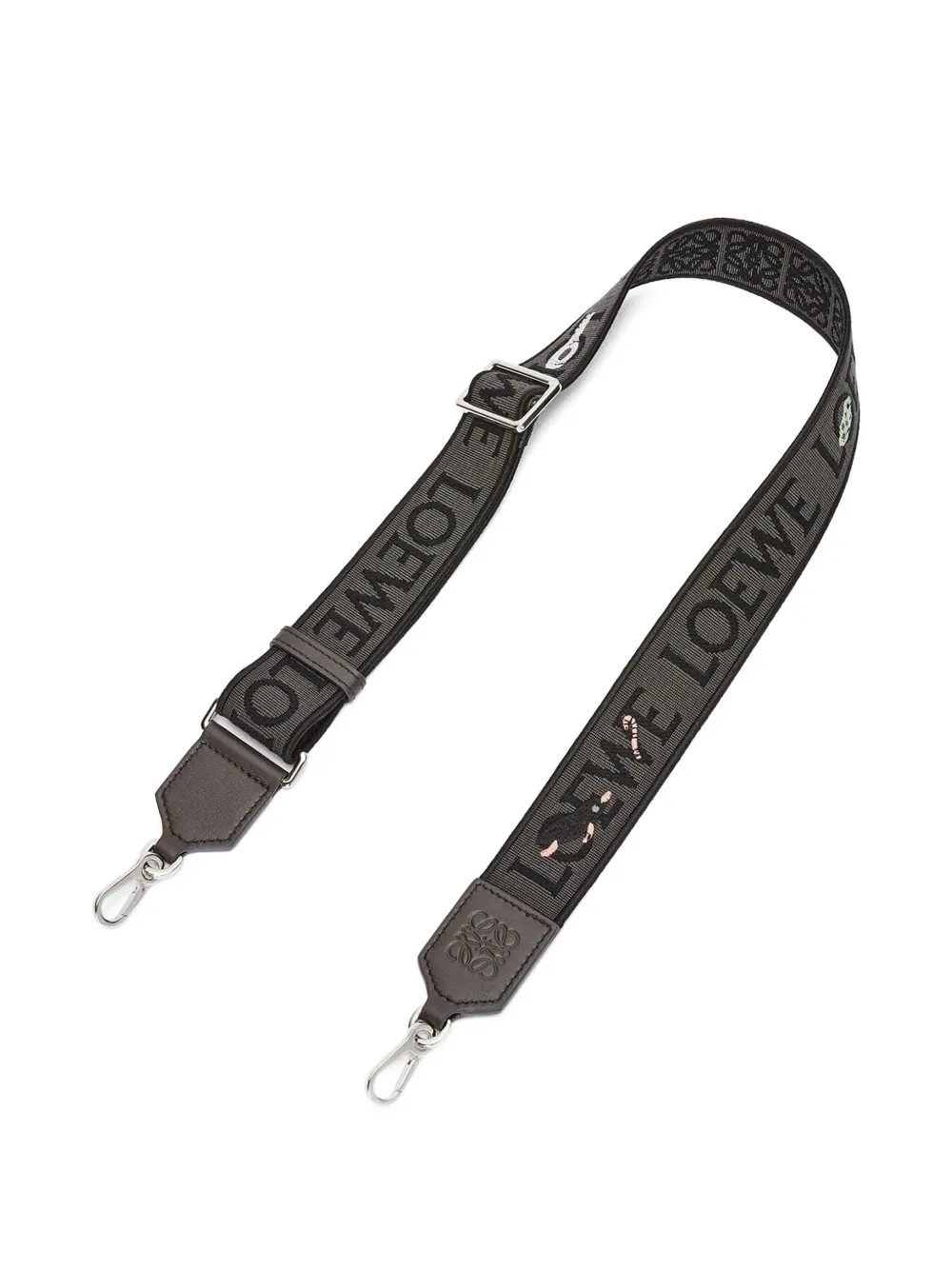 Loewe Logo-strap Bag Strap In Gray