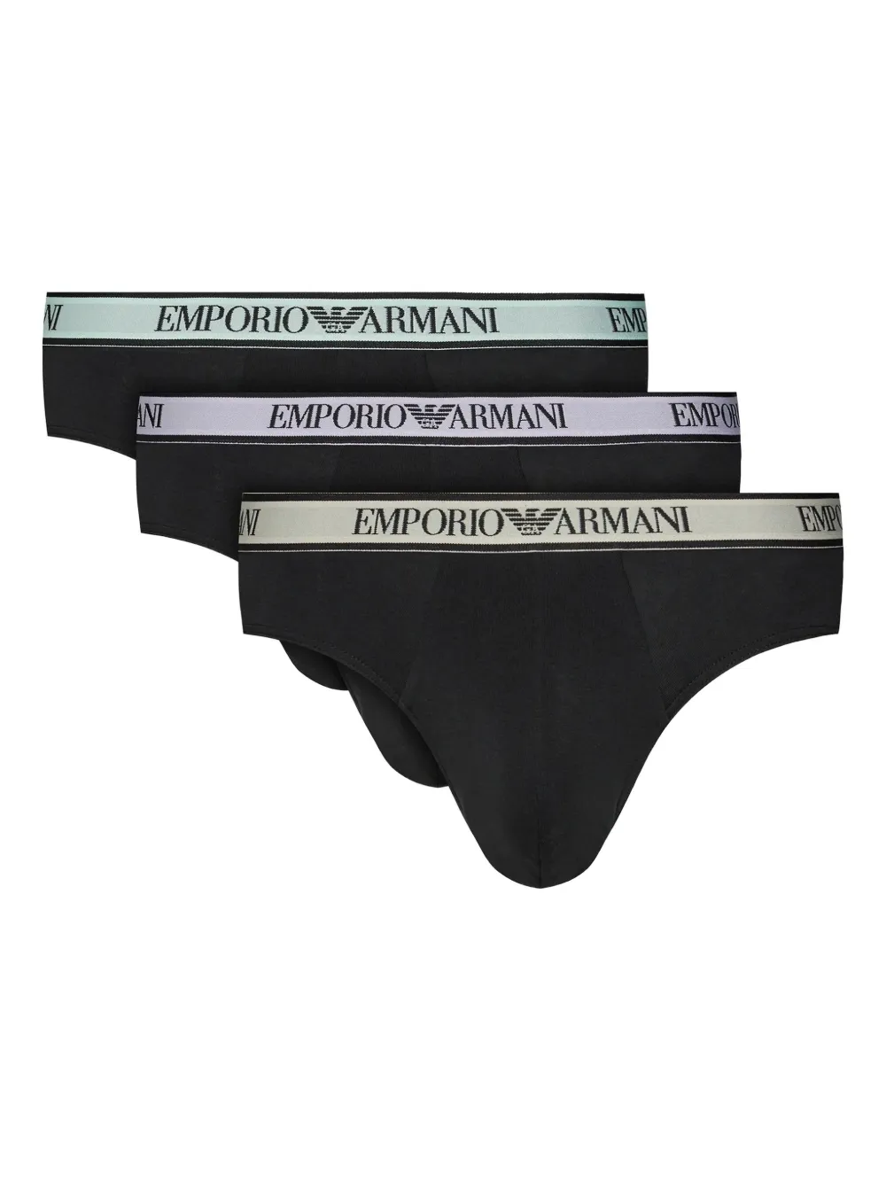 Emporio Armani Logo-waistband Boxers (pack Of Three) In Black