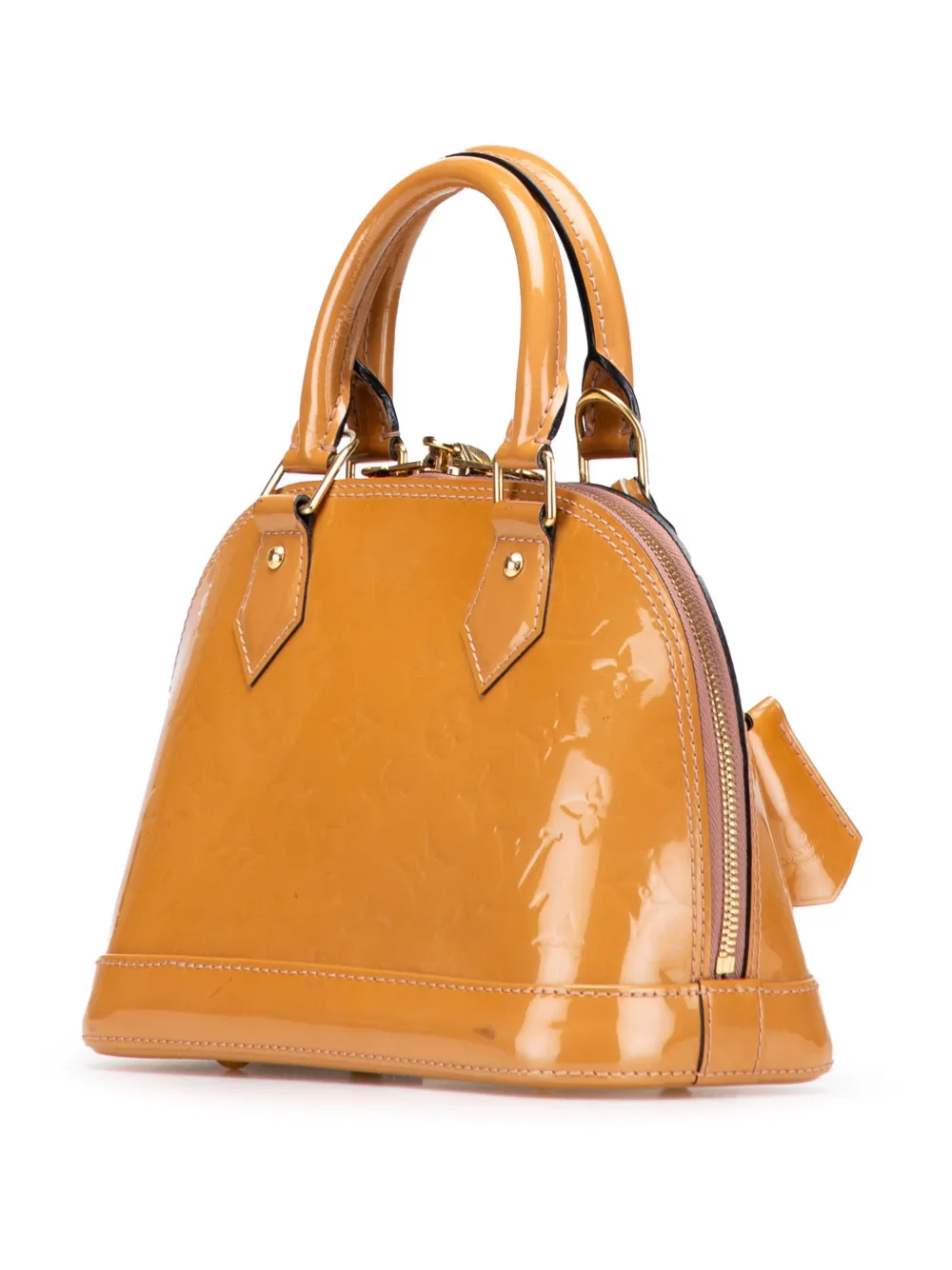Pre-owned Louis Vuitton 2013 Monogram Vernis Alma Bb Satchel In Brown