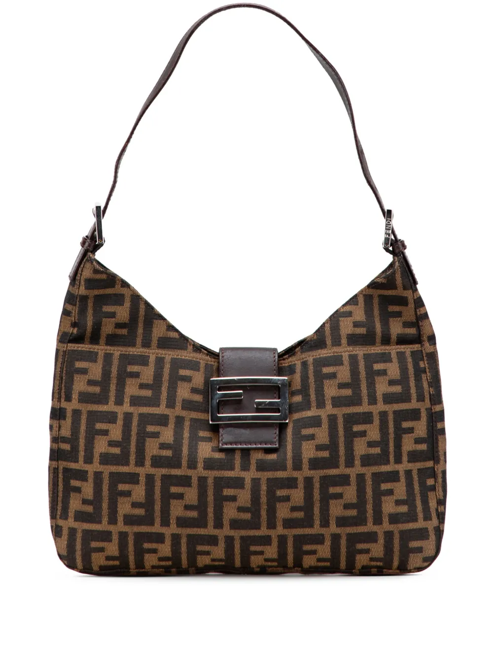 Pre-owned Fendi 20th Century Zucca Canvas Shoulder Bag In Brown