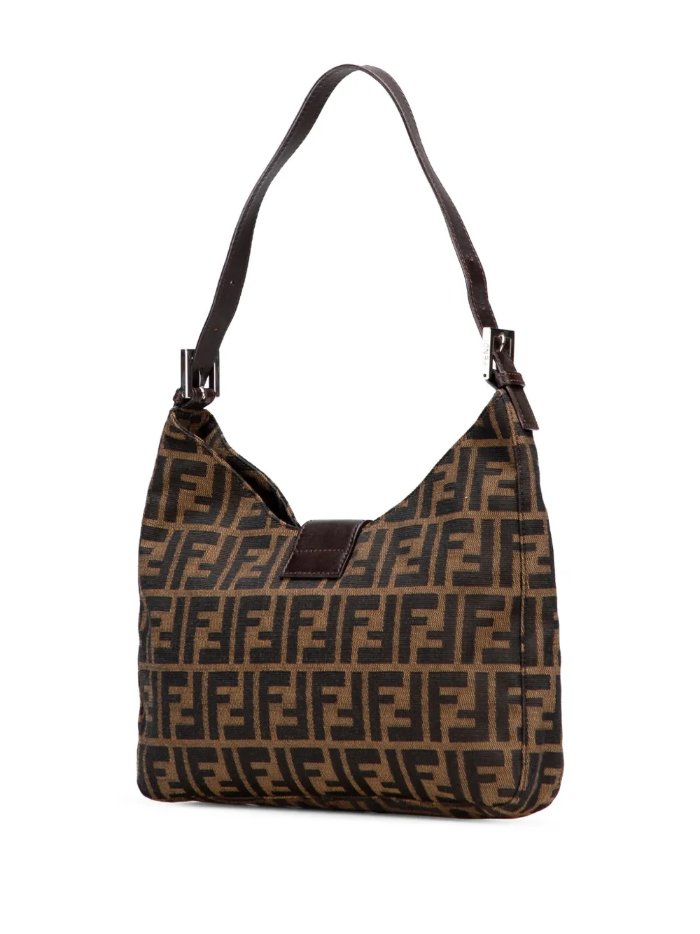 Pre-owned Fendi 20th Century Zucca Canvas Shoulder Bag In Brown