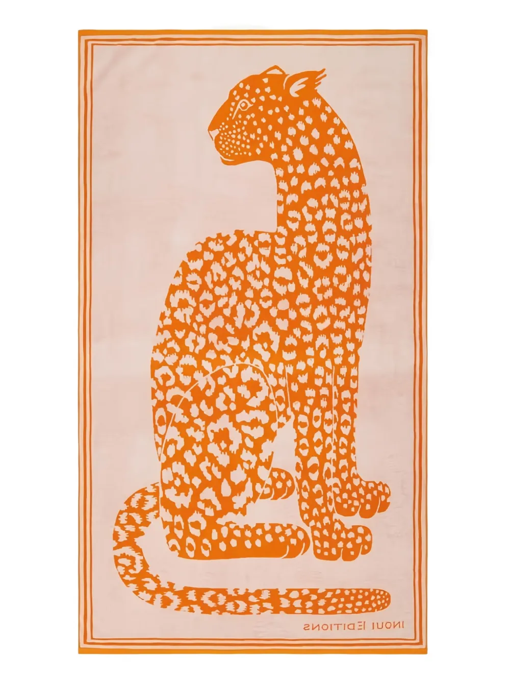 INOUITOOSH leopard print beach towel | Orange | Image 1