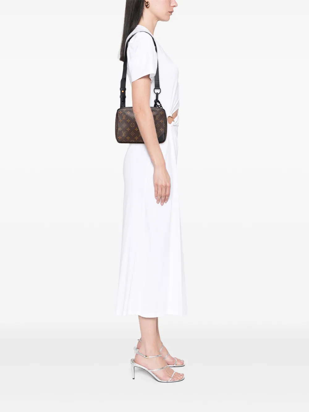 Pre-owned Louis Vuitton 2019 Monogram Solar Ray Utility Front Bag Crossbody Bag In Black