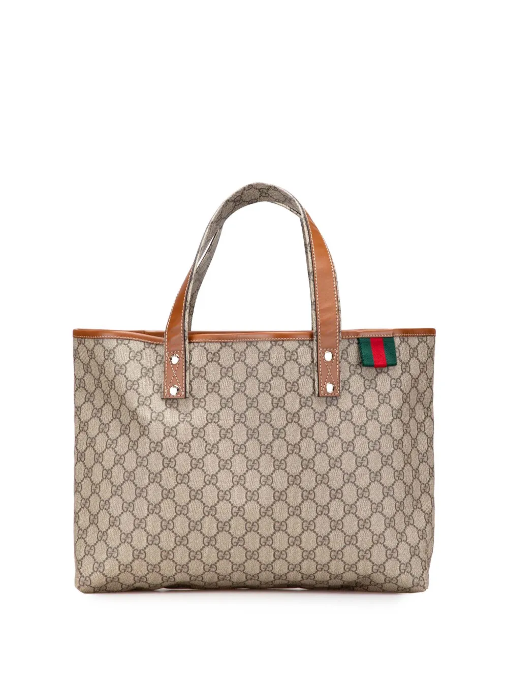 Gucci Pre-Owned 2000-2015 Medium GG Supreme Web Loop tote bag - ブラウン Gucci Pre-Owned 2000-2015 Medium GG Supreme Web Loop tote bag - ブラウン