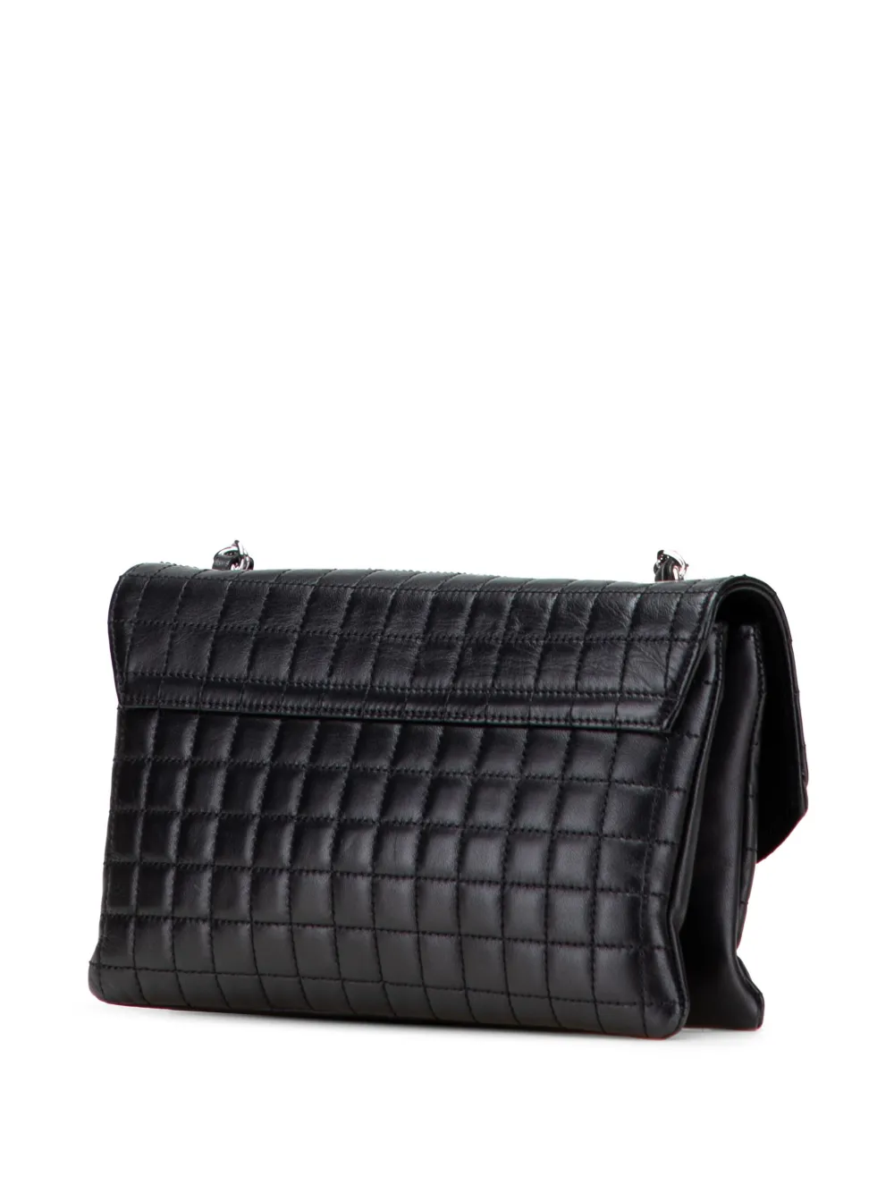 Pre-owned Chanel 2005-2006 Choco Bar Calfskin No. 5 Camellia Cc Shoulder Bag In Black