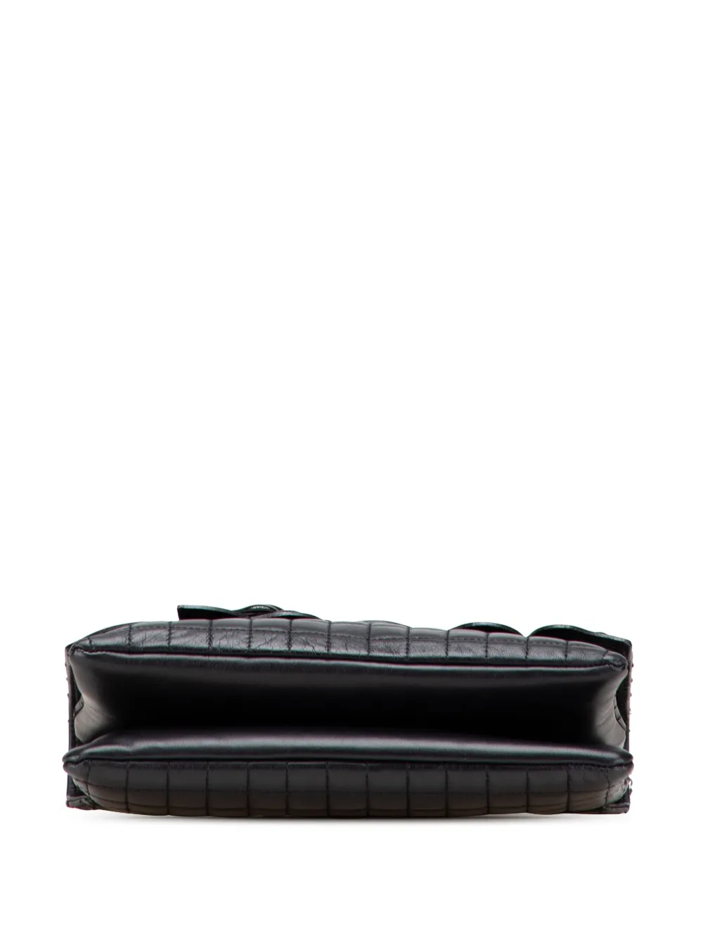 Pre-owned Chanel 2005-2006 Choco Bar Calfskin No. 5 Camellia Cc Shoulder Bag In Black