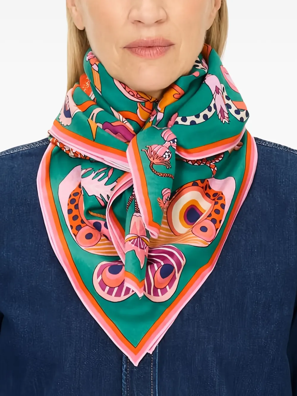 Inouitoosh Floral Print Scarf In Green