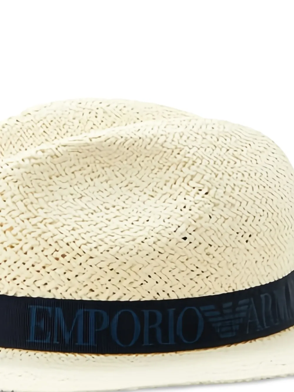 Emporio Armani Geweven hoed met lint Beige