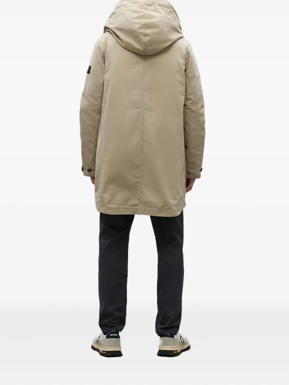 Ecoalf Jas met capuchon en knopen Beige