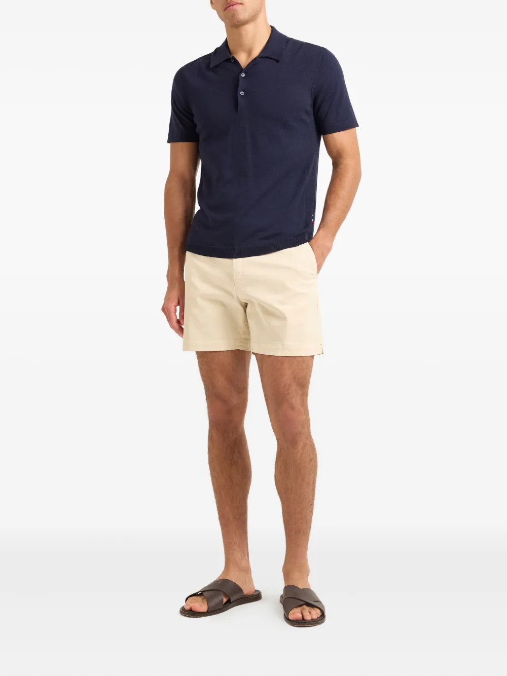 Orlebar Brown Burnham poloshirt van katoenblend - Blauw
