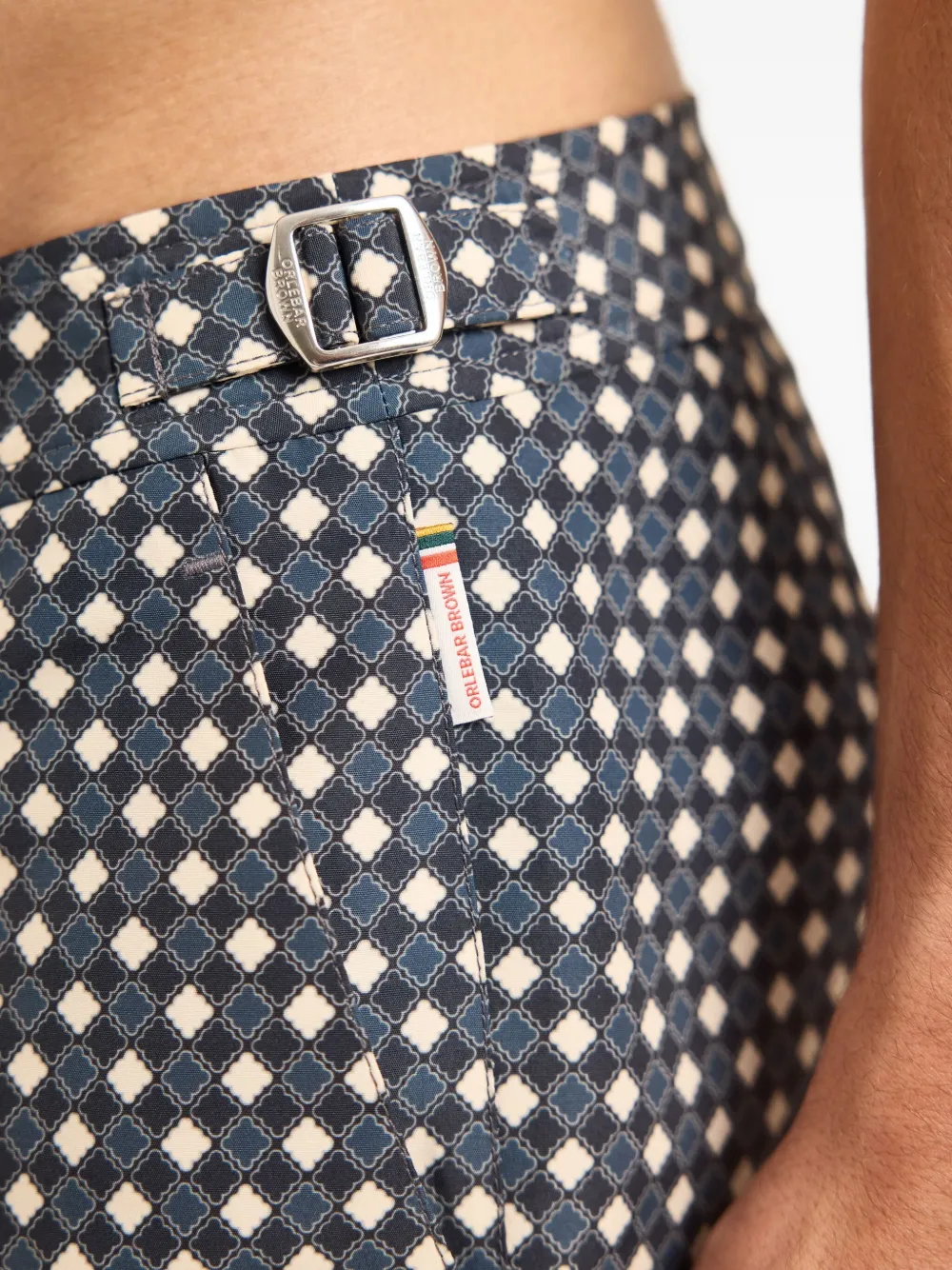 Orlebar Brown Bulldog geometric-pattern swim shorts Zwart