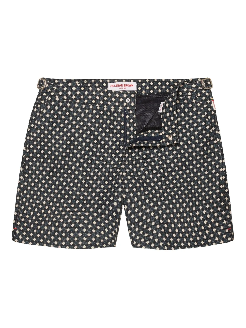 Orlebar Brown Bulldog geometric-pattern swim shorts Zwart