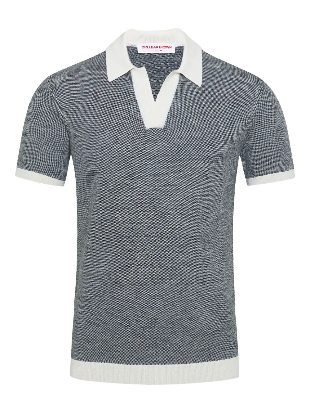 Orlebar Brown Poloshirt met contrasterende band en korte mouwen Grijs