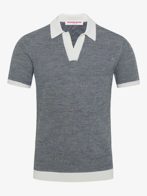Orlebar Brown playera tipo polo manga corta con banda en contraste