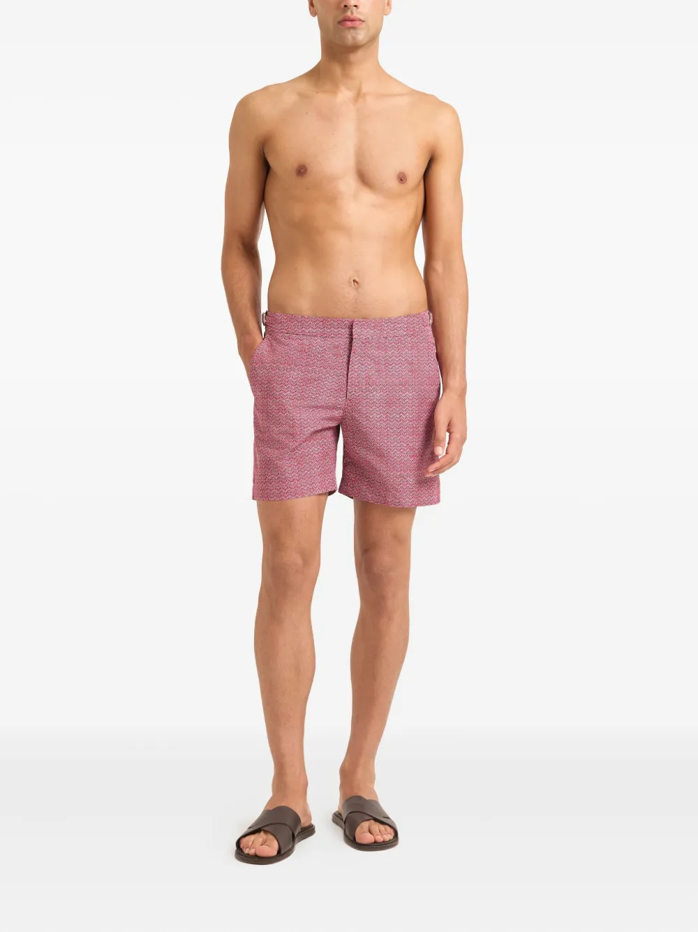 Orlebar Brown Bulldog ripcord-print swim shorts Roze