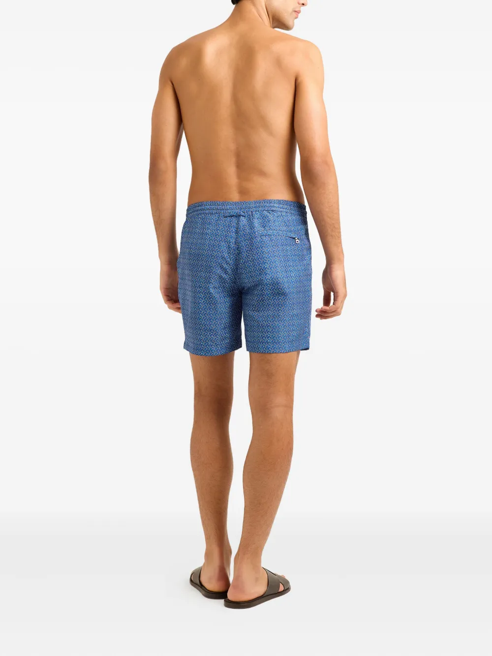 Orlebar Brown Zwembroek met trekkoord en patroon Blauw