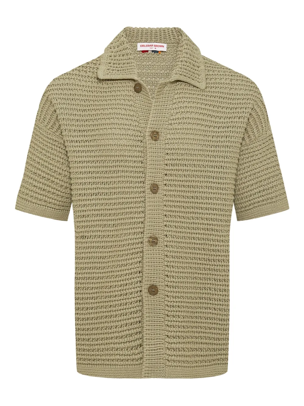 Orlebar Brown Thomas Textured-knit Short-sleeve Shirt In Gray