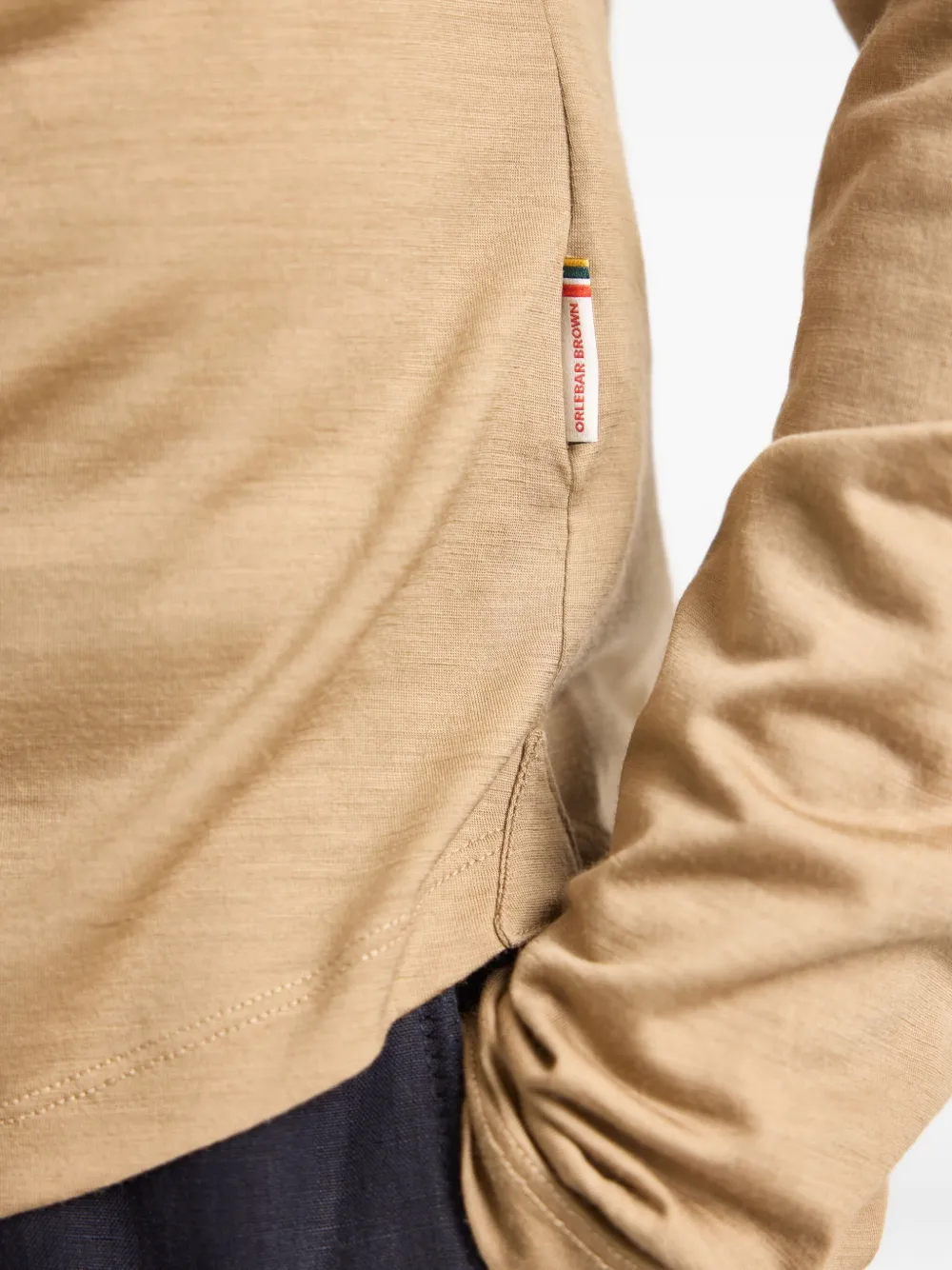 Orlebar Brown OB-T-shirt van merinowol met lange mouwen Bruin