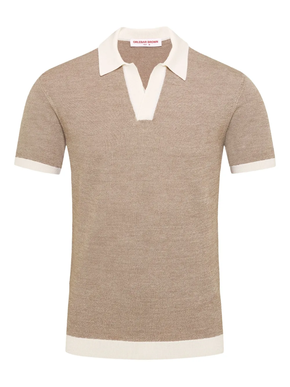 Orlebar Brown Poloshirt met contrasterende band Beige