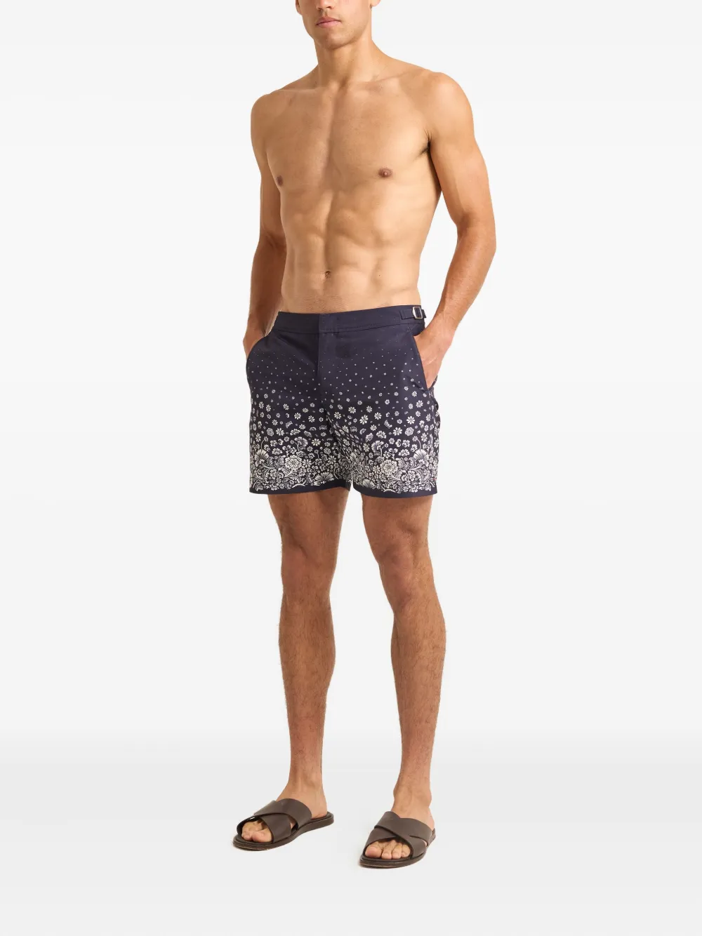 Orlebar Brown Zwembroek met bloemenprint Blauw