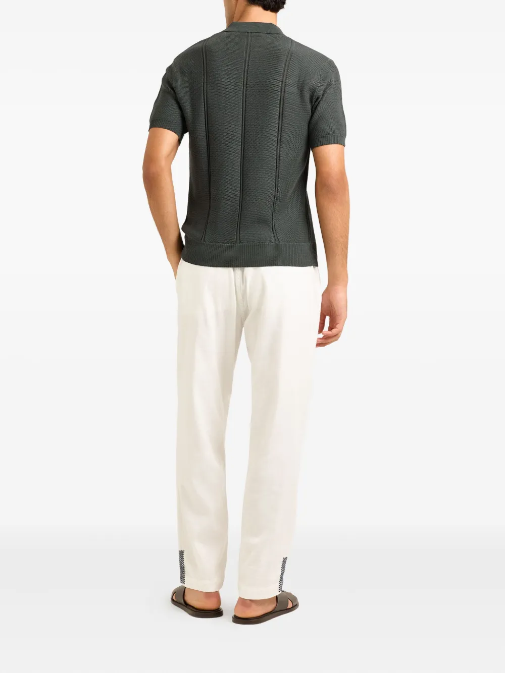 Orlebar Brown Pique Texture T-shirt In Gray