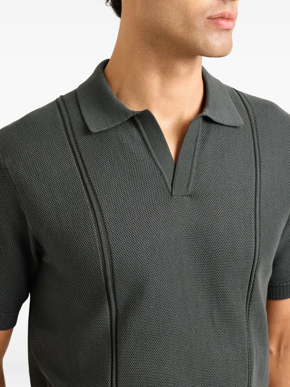 Orlebar Brown Pique Texture T-shirt In Gray