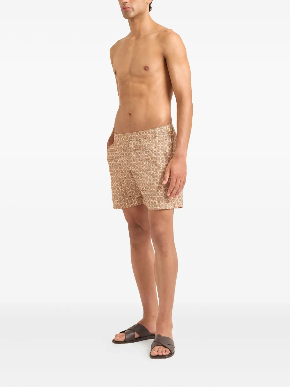 Orlebar Brown Bulldog geometric-pattern swim shorts Bruin
