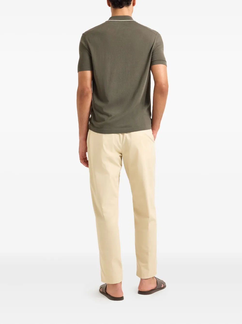 Orlebar Brown Keeling poloshirt met gebreid vlak Groen