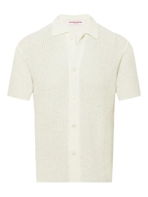 Orlebar Brown chevron-pattern crochet shirt