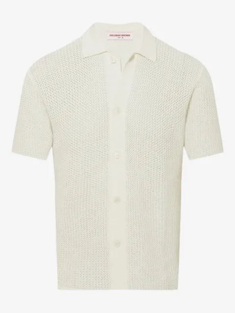 Orlebar Brown camisa de crochet con motivo chevron