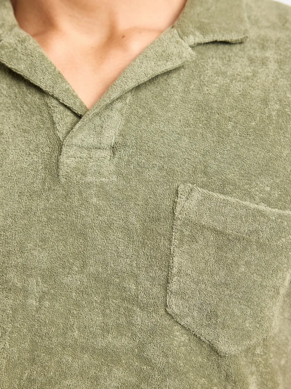 Orlebar Brown Terry Towelling T-shirt met zak Groen