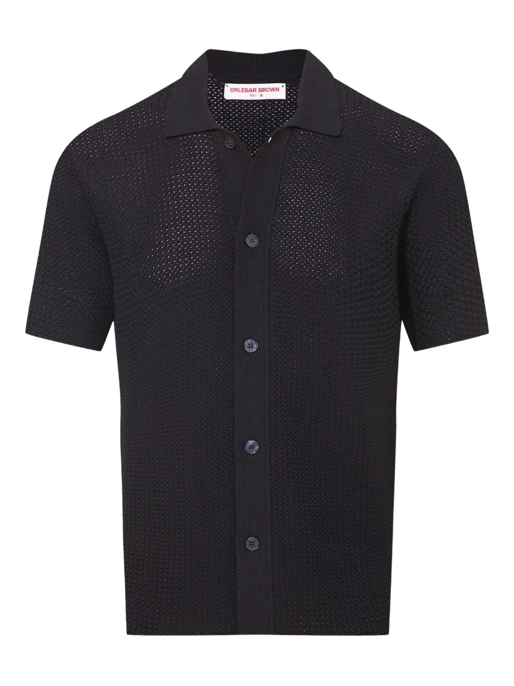 Orlebar Brown Tiernan Crochet Shirt In Black