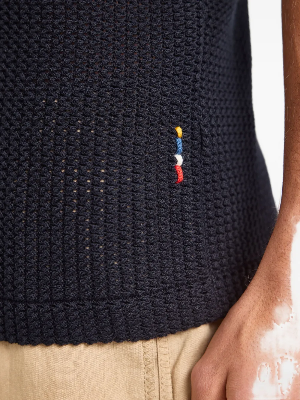 Orlebar Brown Tiernan Crochet Shirt In Black